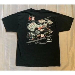 Nascar Dale Earnhardt Hall Of Frame Tribute Budweiser 8 Black Double Sided Shirt